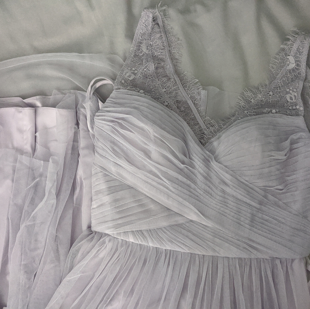 BHLDN Hitherto Lilac Long Bridesmaids Dress New 4